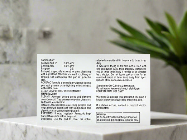 Acnepad Salicylic Acid & Glycolic Acid Wipes
