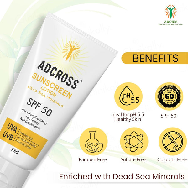 Adonis Adcross Sunscreen Lotion SPF 50 PA+++