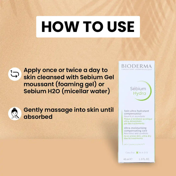 Bioderma Sebium Hydra Moisturiser | Skin Moisturiser Acne Prone Skin