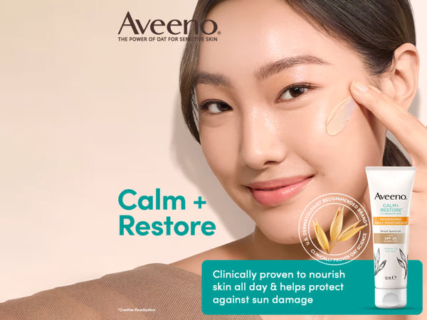 Aveeno Calm+ Restore Nourishing Daily Moisturiser Sheer Tint SPF 30
