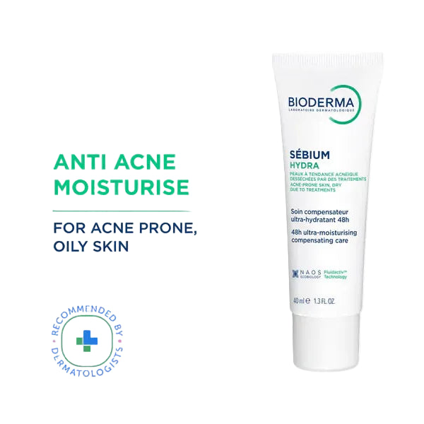 Bioderma Sebium Hydra Moisturiser | Skin Moisturiser Acne Prone Skin