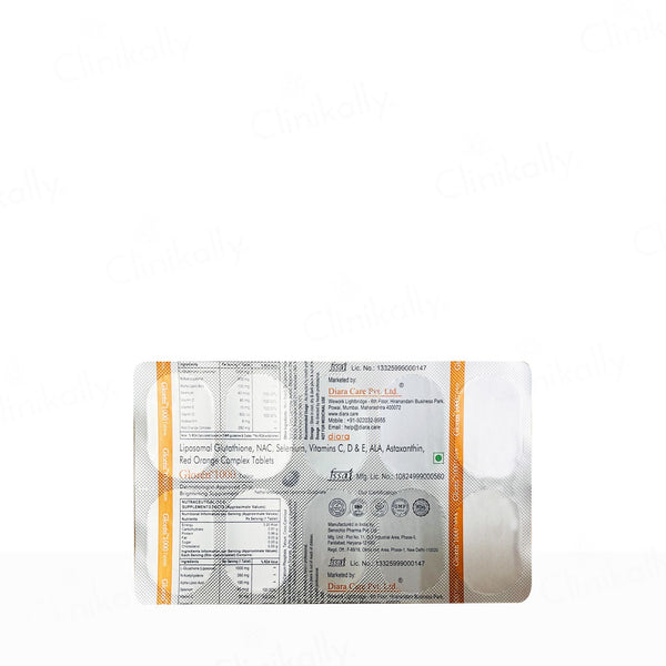 Diara Gloren 1000 Liposomal Glutathione Nutraceutical Tablet