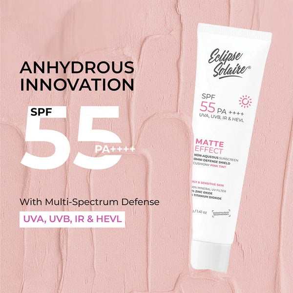 Eclipse Solaire Matte Effect Cushiony Pink Tint Non Aqueous Sunscreen SPF 55 PA++++