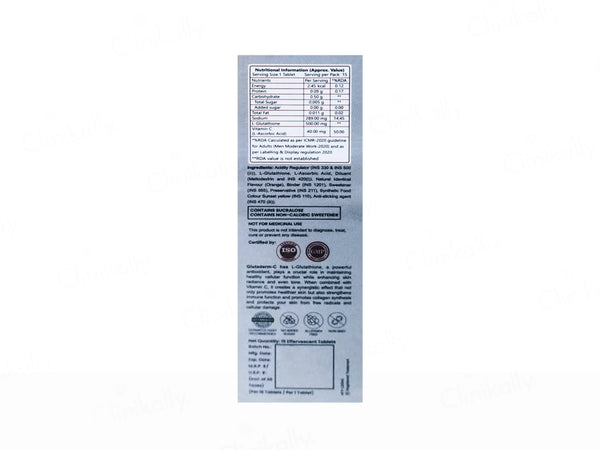 Glutaderm-C Effervescent Tablet - Orange Flavour