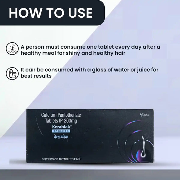 Kerablak Tablet for Hair Loss | Premature Greying of Hair