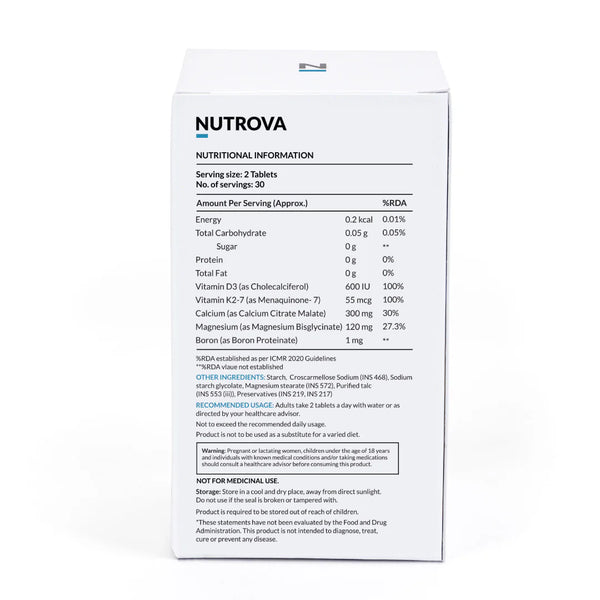 Nutrova Calcium + Magnesium Health Supplement Tablet