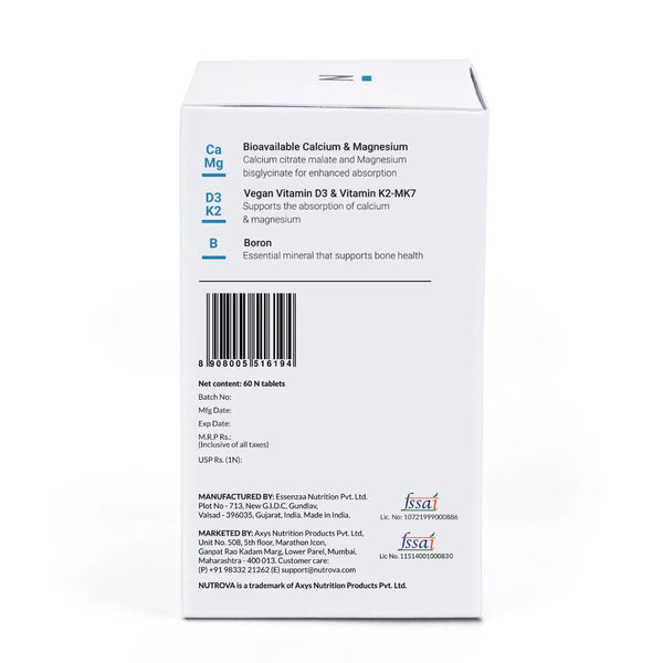 Nutrova Calcium + Magnesium Health Supplement Tablet
