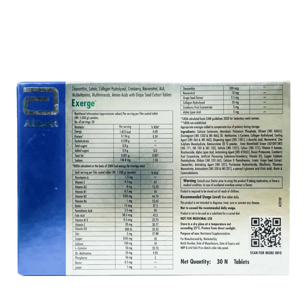 Exerge Nutraceutical Tablet