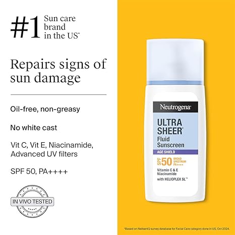 Neutrogena Ultrasheer Age Shield Fluid Sunscreen SPF 50+ PA++++