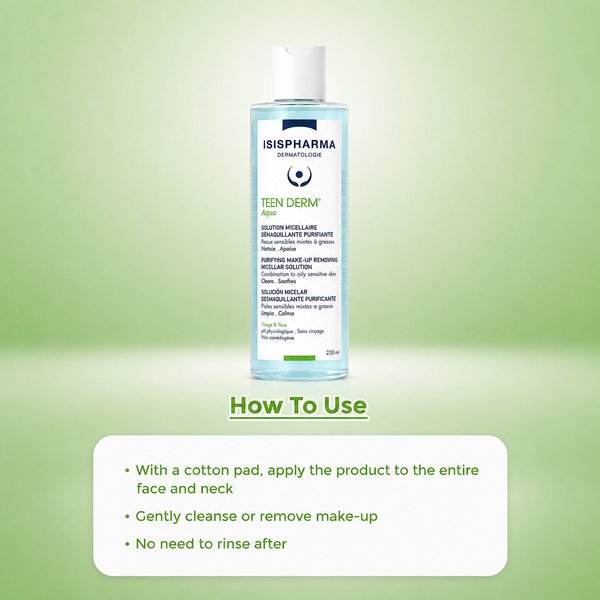 Isispharma Teen Derm Aqua Purifying Make-Up Removing Micellar Solution
