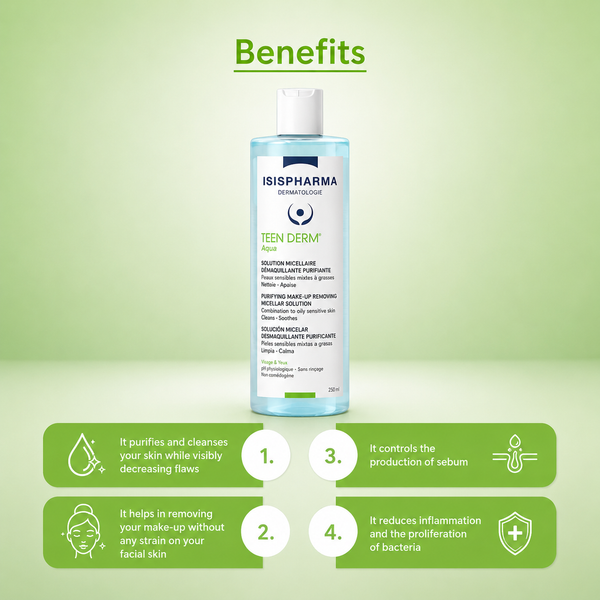 Isispharma Teen Derm Aqua Purifying Make-Up Removing Micellar Solution