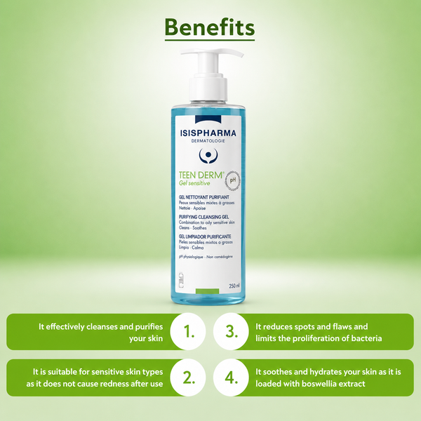 Isispharma Teen Derm Sensitive Purifying Cleansing Gel