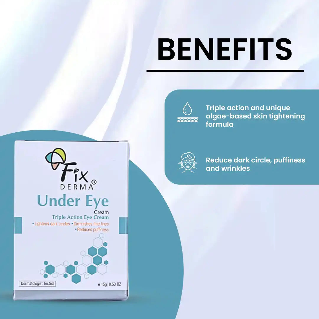 Fixderma Triple Action Under Eye Cream for Dark Circles | Lightens Dark Circles | Dark Circle Removal Cream