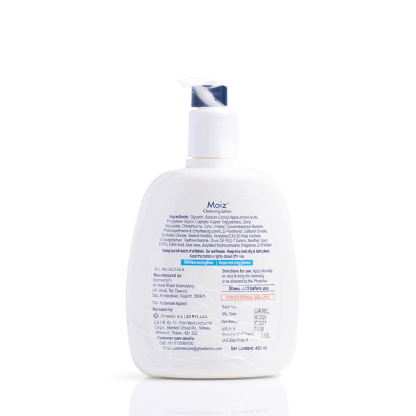 Moiz Cleansing Lotion | For Sensitive Skin & Dry Skin | 400 ML