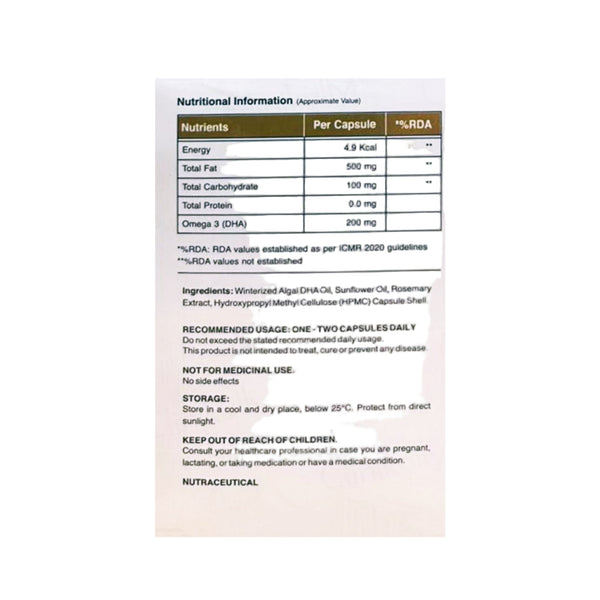 Nusaude Veg Omega 3 Nutraceutical Liquid Filled Capsule