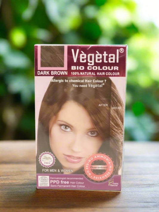 Vegetal Bio Colour 100% Natural Hair Colour For Men & Women - Dark Brown