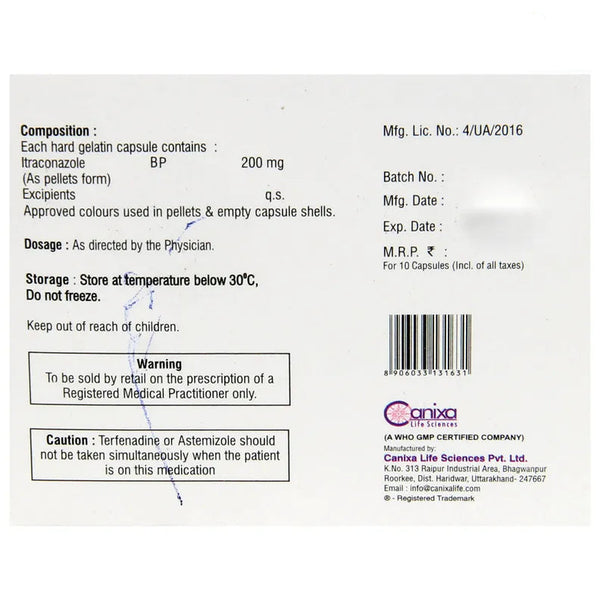 Nixitral-200 Itraconazole Capsules IP 200 mg