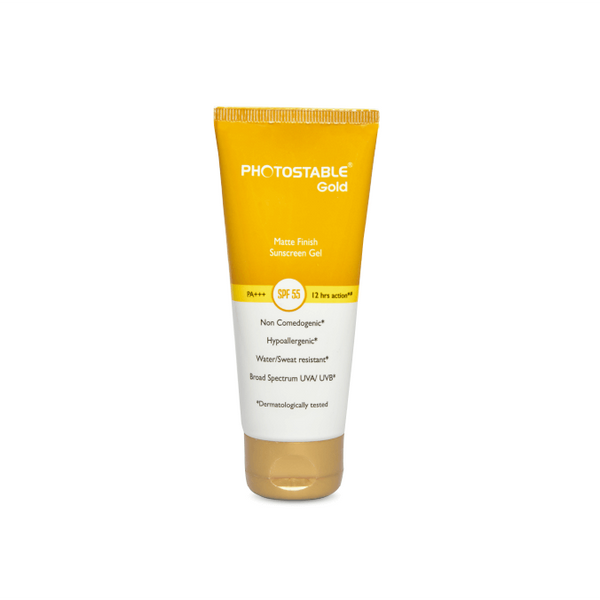 Photostable Gold Matte Finish Sunscreen Gel SPF 55